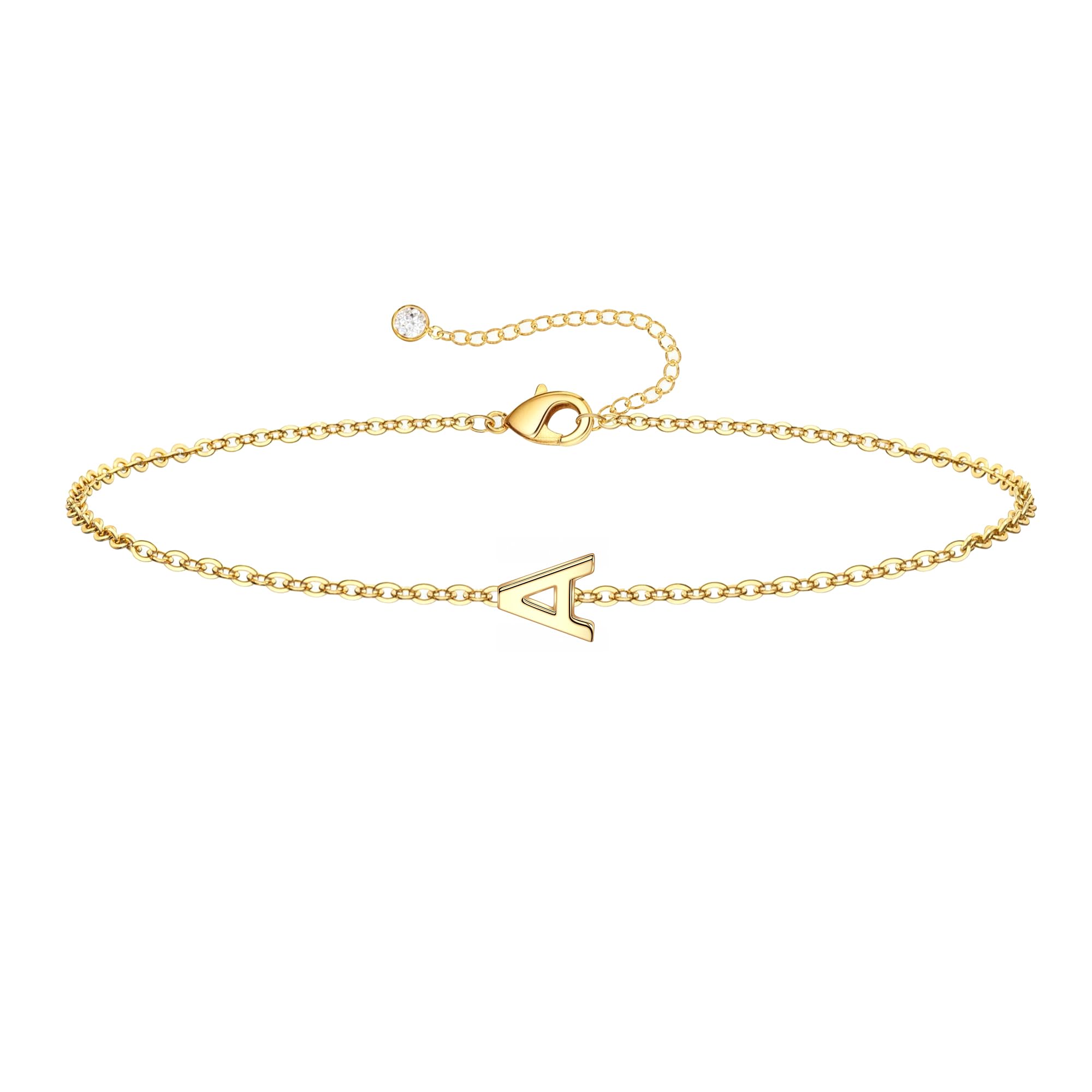 TINGN Armband Damen Gold, 18K Gold Vergoldete Armband Damen Gold Armband mit Buchstaben A Armband Personalisiert Armband Armkette Damen Gold Schmuck Geschenke für Frauen Teenager Mädchen Armband