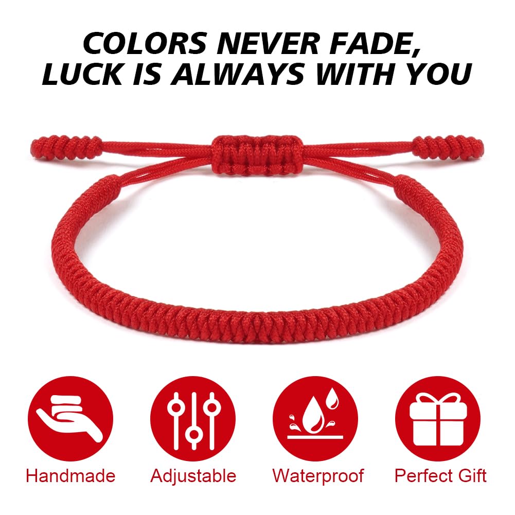 Aucuu Glücksarmband, Freundschaft Armbänder, Geflochtene Freundschaftsarmbänder, Handgefertigt Verstellbar Armbänder, Gewebte Tibet Stil Armband für Frauen Damen Herren Kinder Jungen