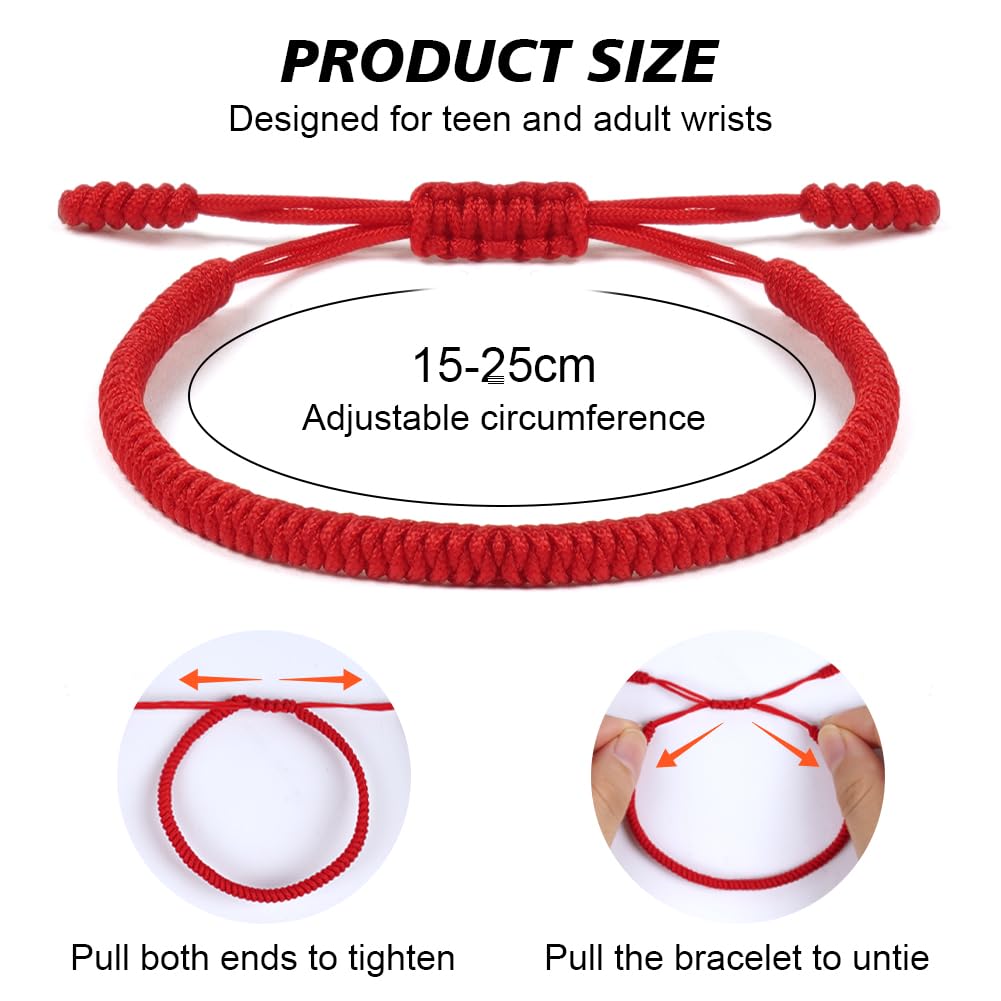 Aucuu Glücksarmband, Freundschaft Armbänder, Geflochtene Freundschaftsarmbänder, Handgefertigt Verstellbar Armbänder, Gewebte Tibet Stil Armband für Frauen Damen Herren Kinder Jungen