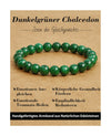 Landorilo Handmade Echte Naturstein Perlen Heilsteine Armband Damen Herren, 8MM Runde Edelsteine Yoga Armbänder, Glücksarmband, Kreative Schmuck Geschenke(Dunkelgrüner Chalcedon)