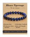 Landorilo Handmade Echte Naturstein Perlen Heilsteine Armband Damen Herren, 8MM Runde Edelsteine Yoga Armbänder, Glücksarmband, Kreative Schmuck Geschenke(Blaues Tigerauge)